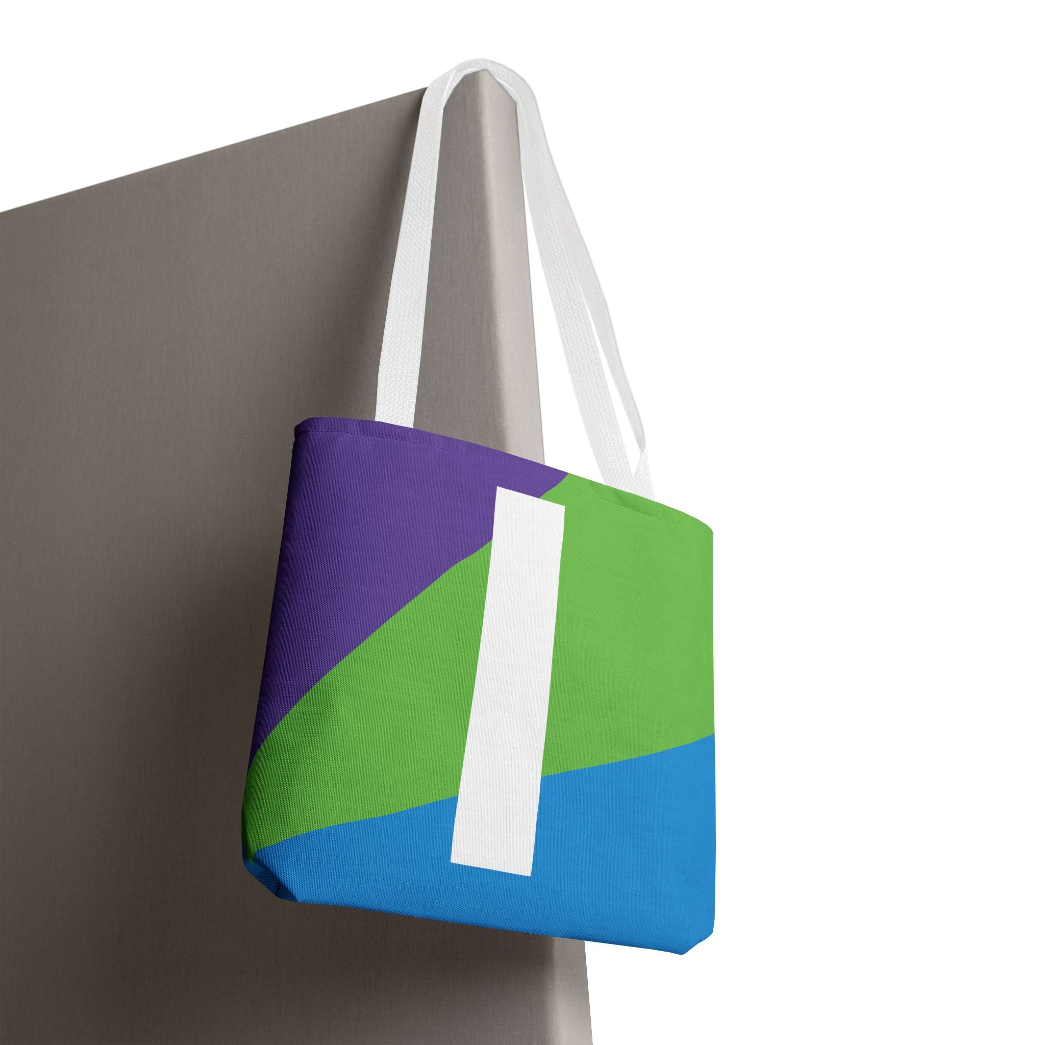 Monogram 'I' Colorblock Tote Bag — Personalized Initial I Shoulder Tote