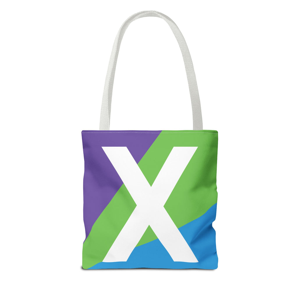 Monogram 'X' Colorblock Tote Bag — Personalized Initial X Shoulder Tote