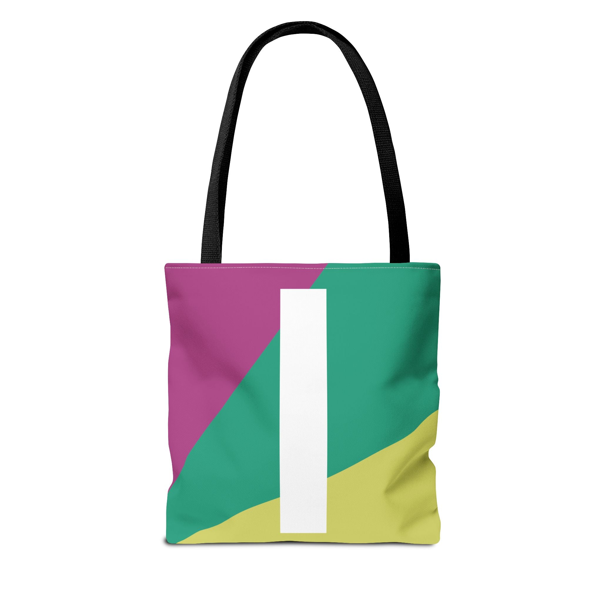 Monogram 'I' Colorblock Tote Bag — Personalized Initial I Shoulder Tote