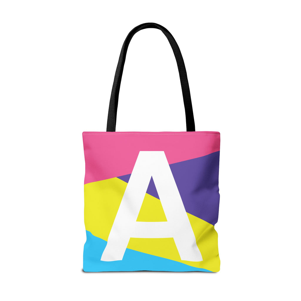 Monogram 'A' Colorblock Tote Bag — Personalized Initial A Shoulder Tote