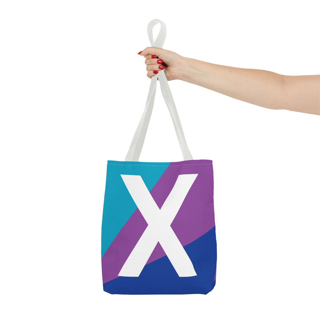 Monogram 'X' Colorblock Tote Bag — Personalized Initial X Shoulder Tote