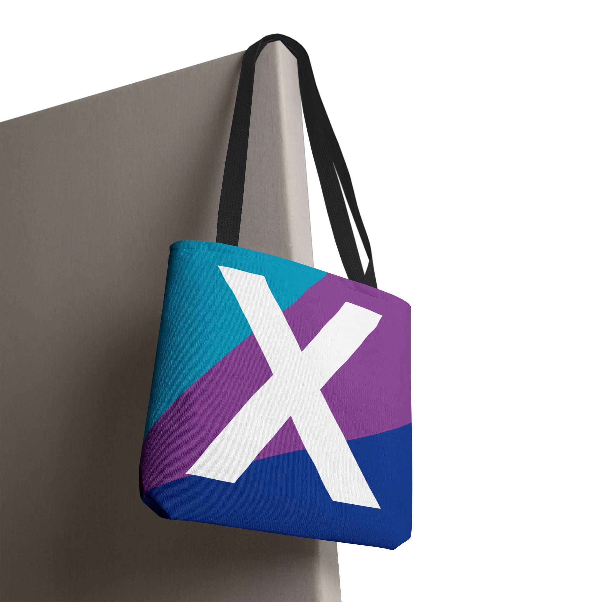 Monogram 'X' Colorblock Tote Bag — Personalized Initial X Shoulder Tote