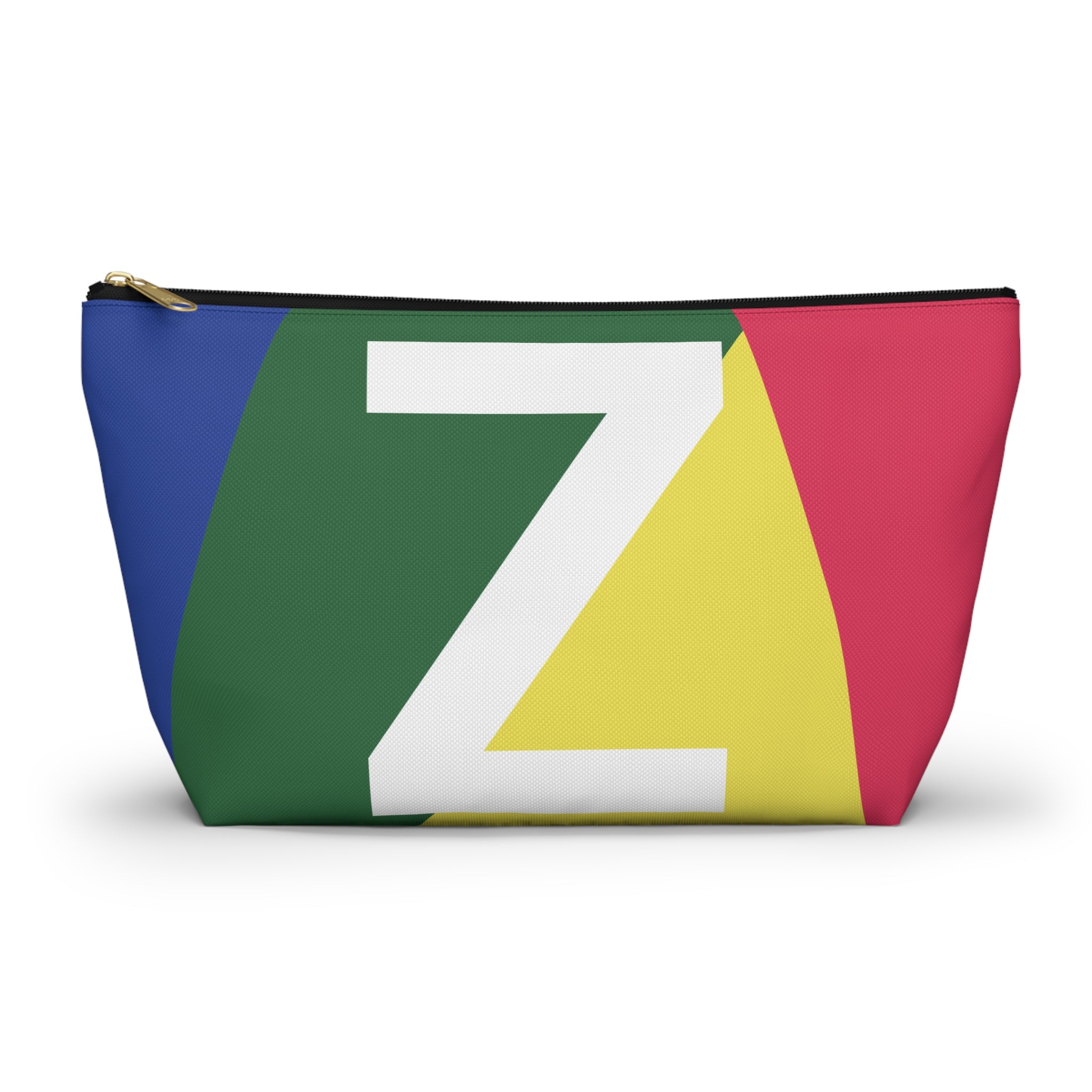 Initials Colorblock Accessory Pouch — Monogram Z T-Bottom Cosmetic Bag