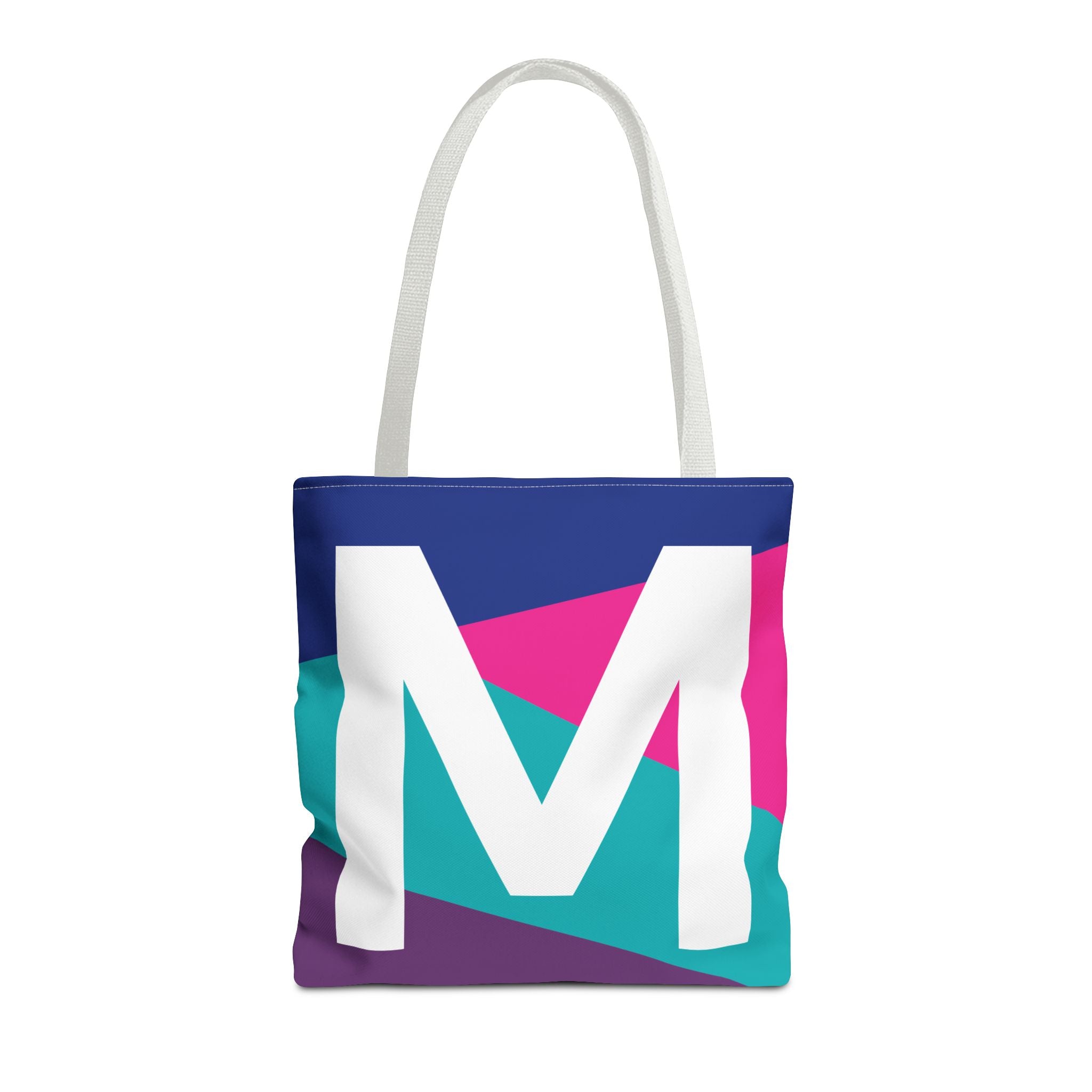 Monogram 'M' Colorblock Tote Bag — Personalized Initial L Shoulder Tote