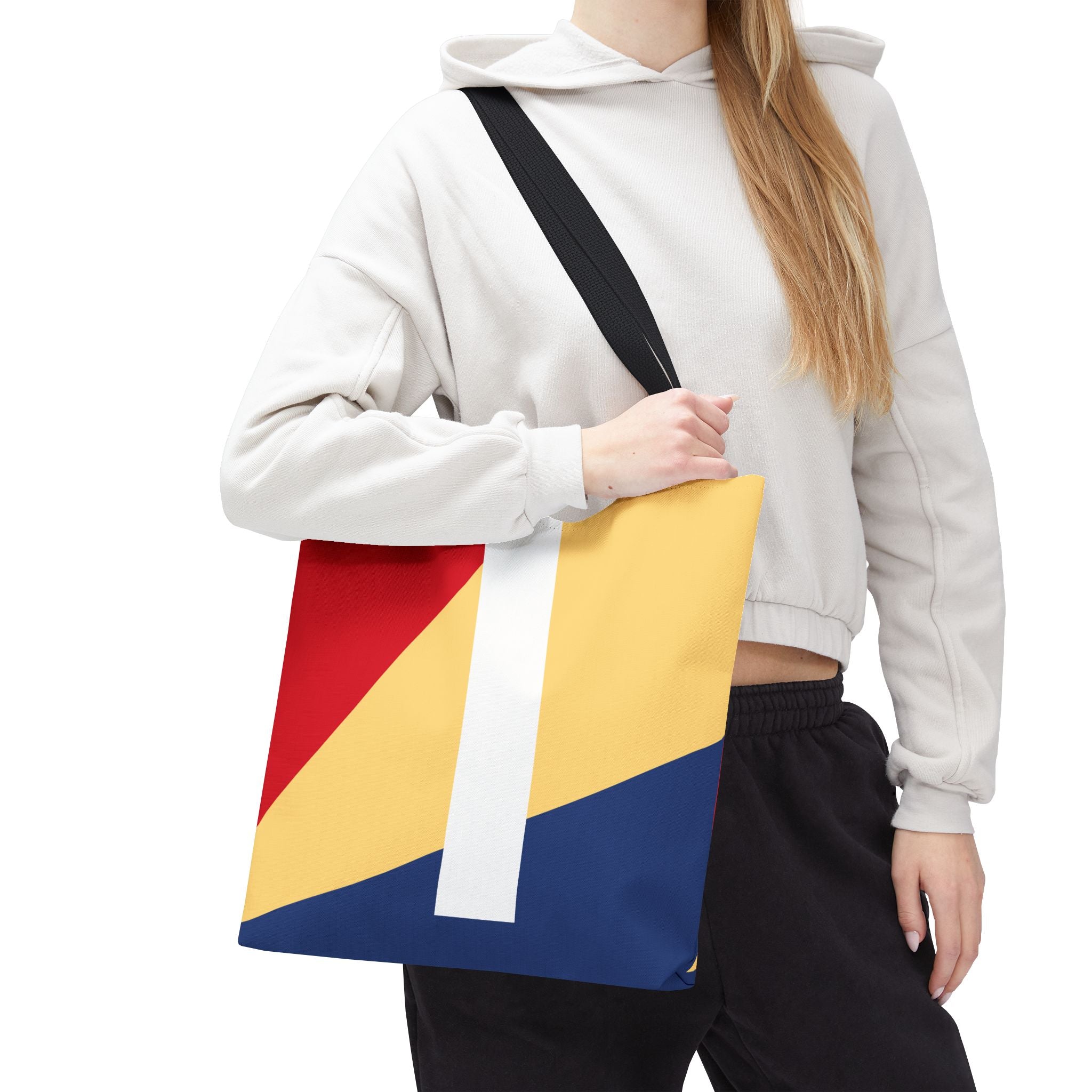 Monogram 'I' Colorblock Tote Bag — Personalized Initial I Shoulder Tote
