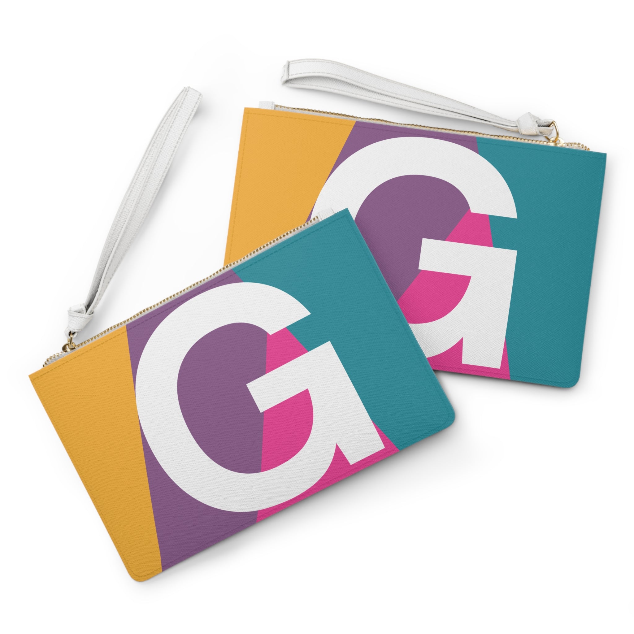 Monogram 'G' Colorblock Clutch Bag — Bold Geometric Wristlet for Everyday & Gifts