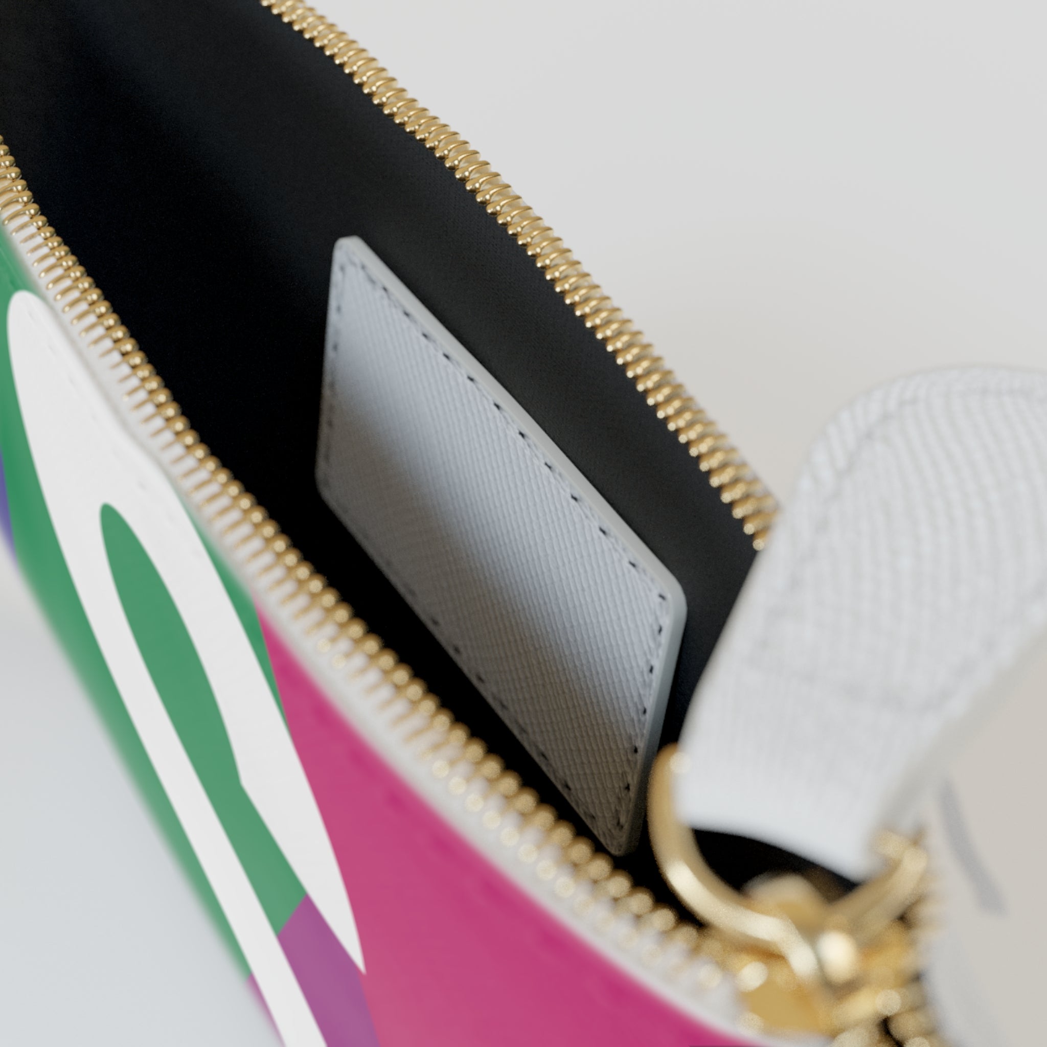 Initial S Mini Clutch — Colorblock Monogram Wristlet Wallet