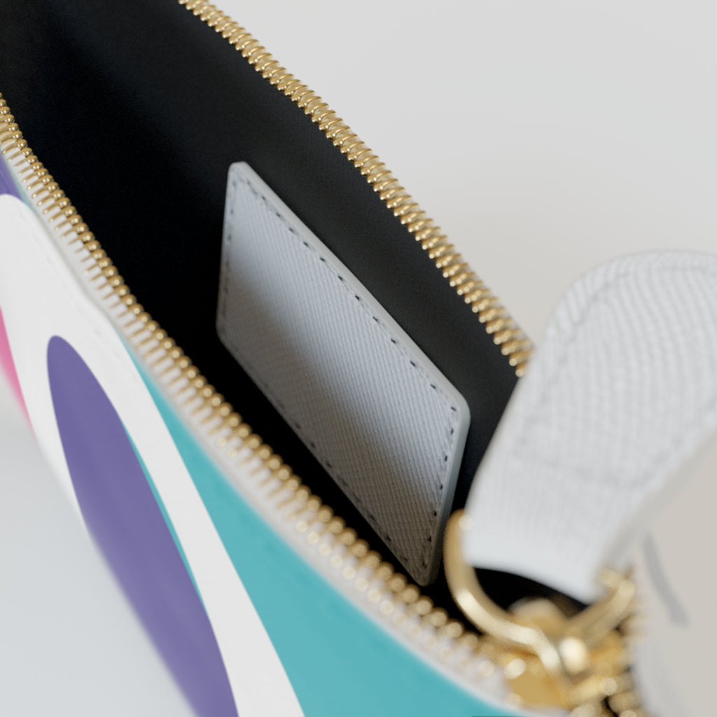 Initial O Mini Clutch — Colorblock Monogram Wristlet Wallet