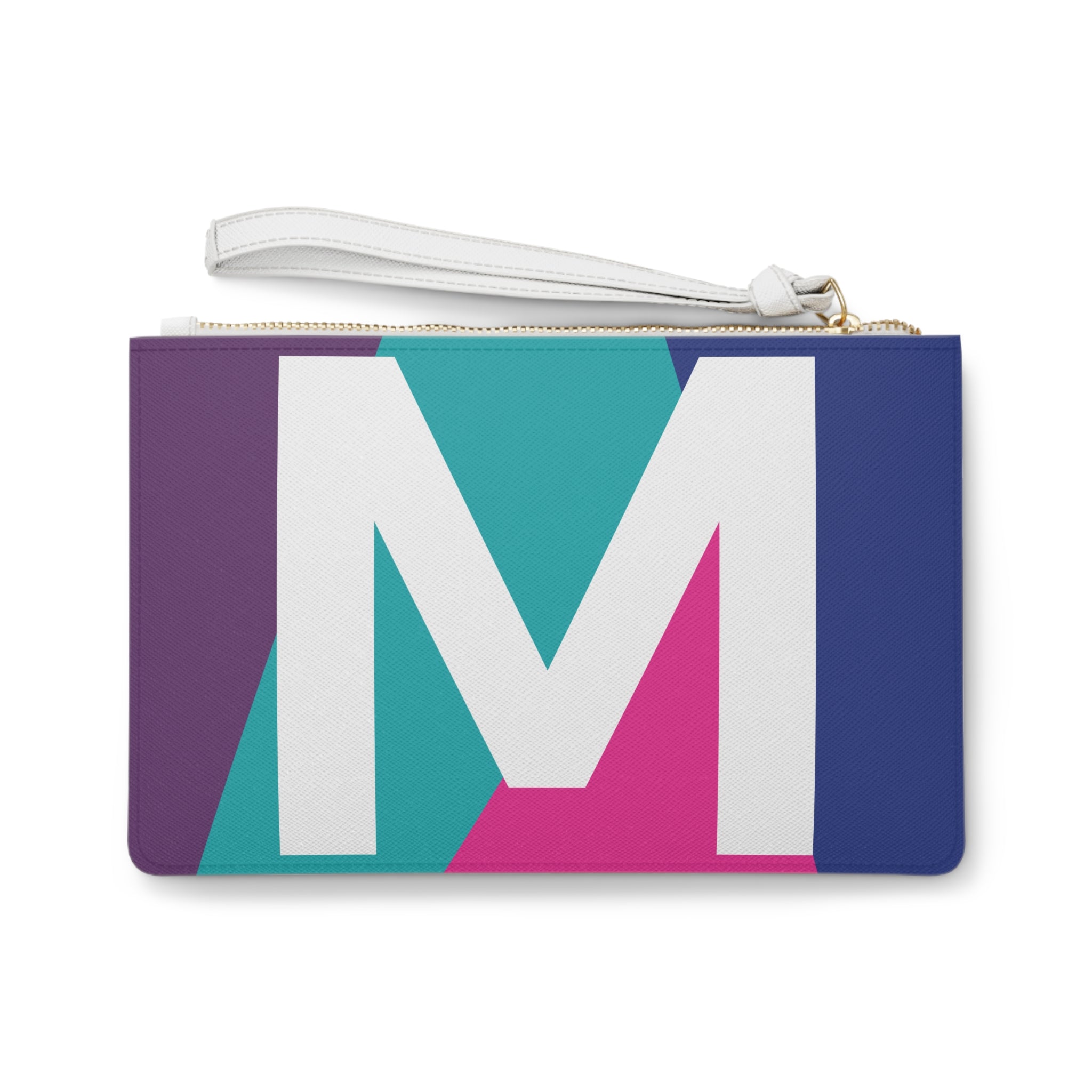 Monogram 'M' Colorblock Clutch Bag — Bold Geometric Wristlet for Everyday & Gifts
