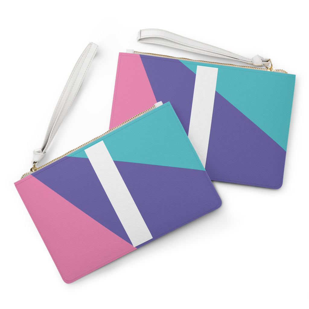 Monogram 'I' Colorblock Clutch Bag — Bold Geometric Wristlet for Everyday & Gifts