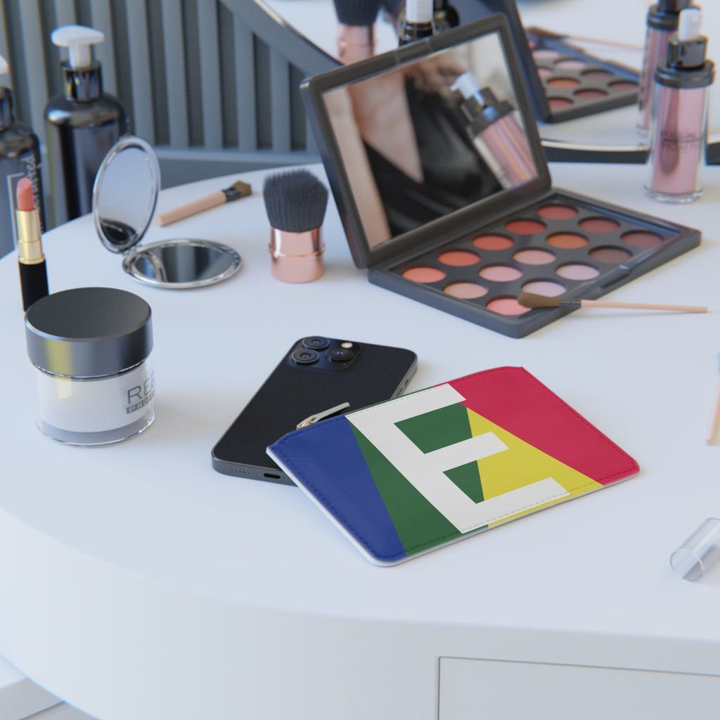 Initial E Mini Clutch — Colorblock Monogram Wristlet Wallet