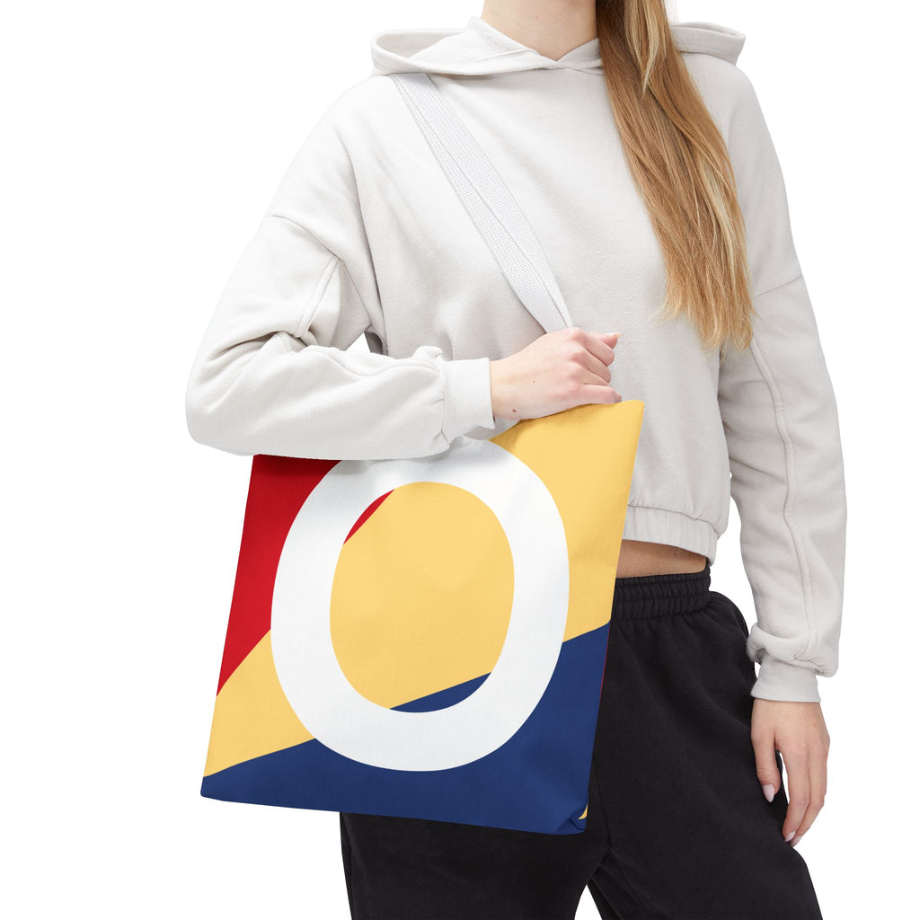 Monogram 'O' Colorblock Tote Bag — Personalized Initial O Shoulder Tote