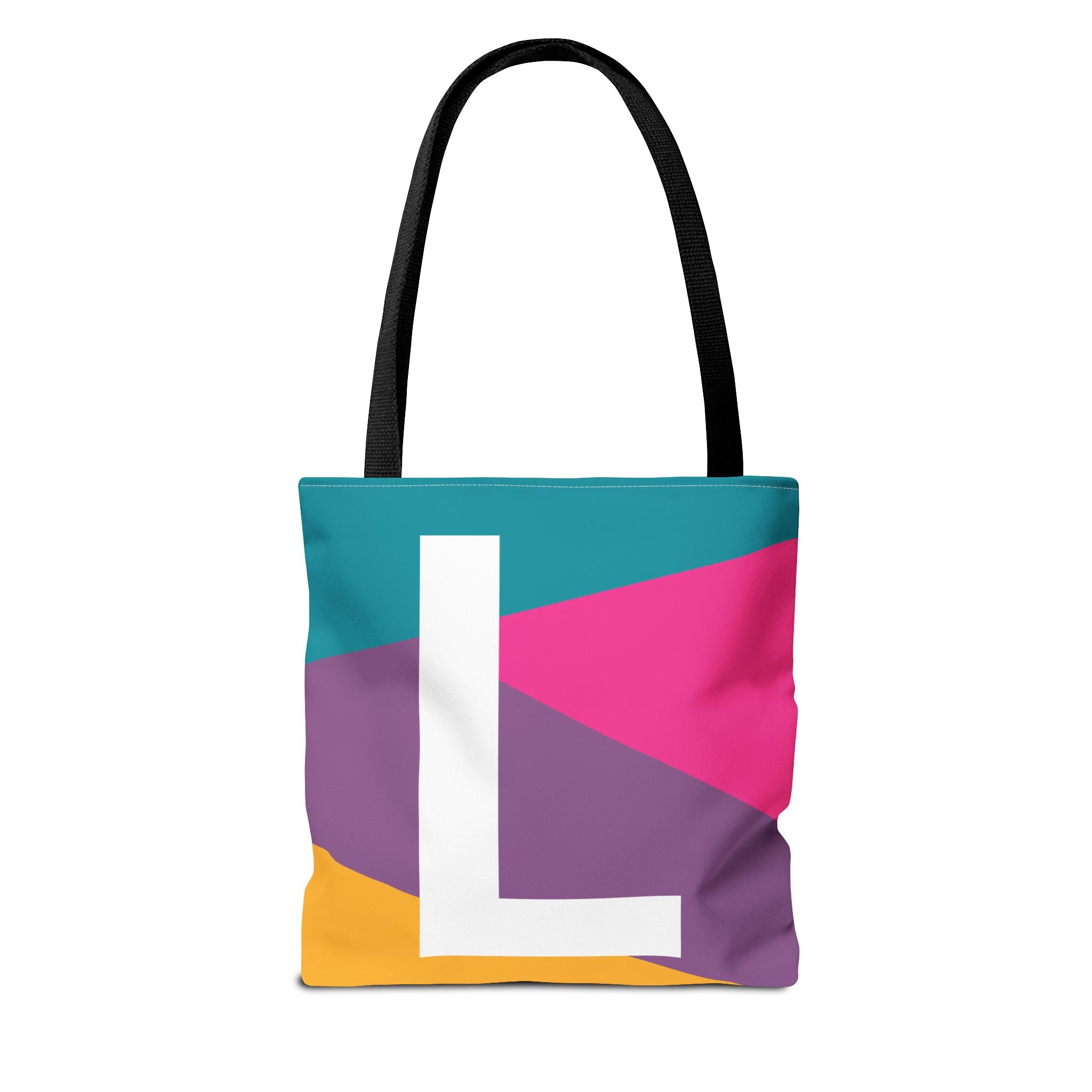 Monogram 'L' Colorblock Tote Bag — Personalized Initial L Shoulder Tote