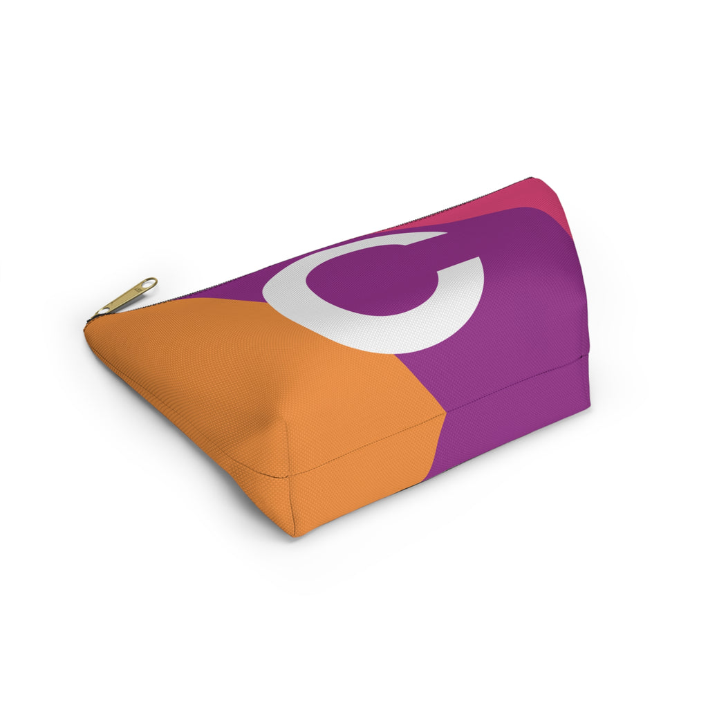 Initials Colorblock Accessory Pouch — Monogram C T-Bottom Cosmetic Bag