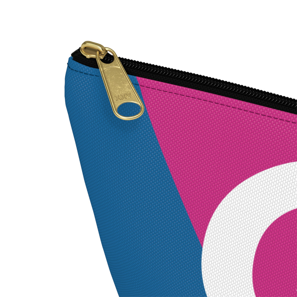 Initials Colorblock Accessory Pouch — Monogram Q T-Bottom Cosmetic Bag