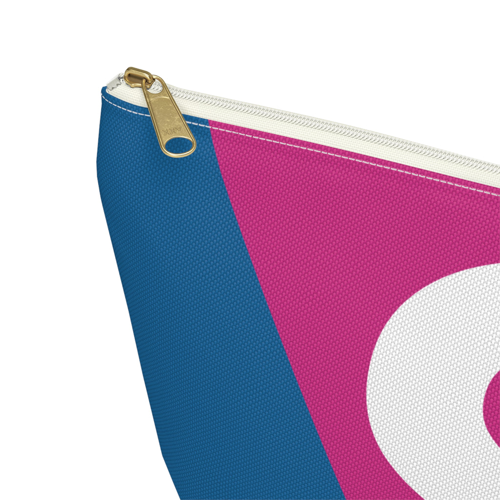 Initials Colorblock Accessory Pouch — Monogram S T-Bottom Cosmetic Bag