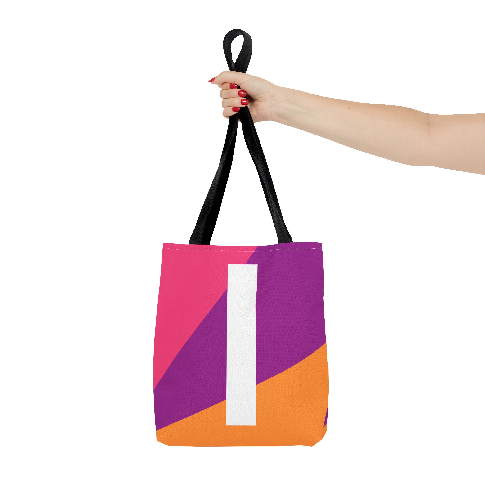 Monogram 'I' Colorblock Tote Bag — Personalized Initial I Shoulder Tote