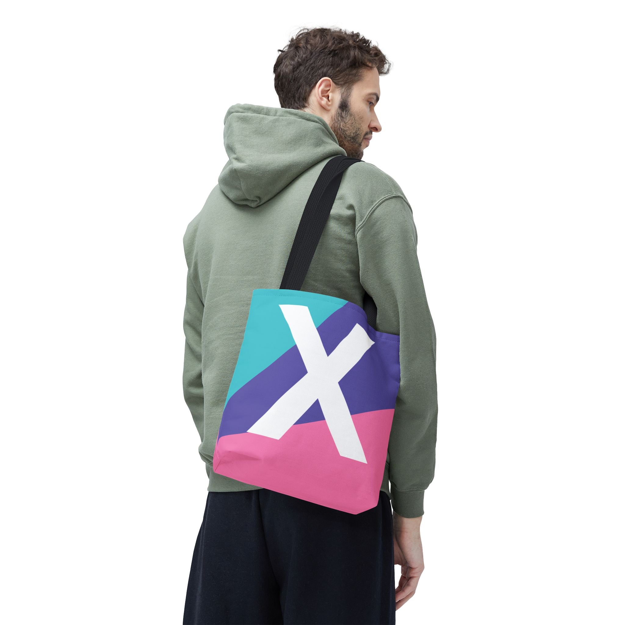 Monogram 'X' Colorblock Tote Bag — Personalized Initial X Shoulder Tote