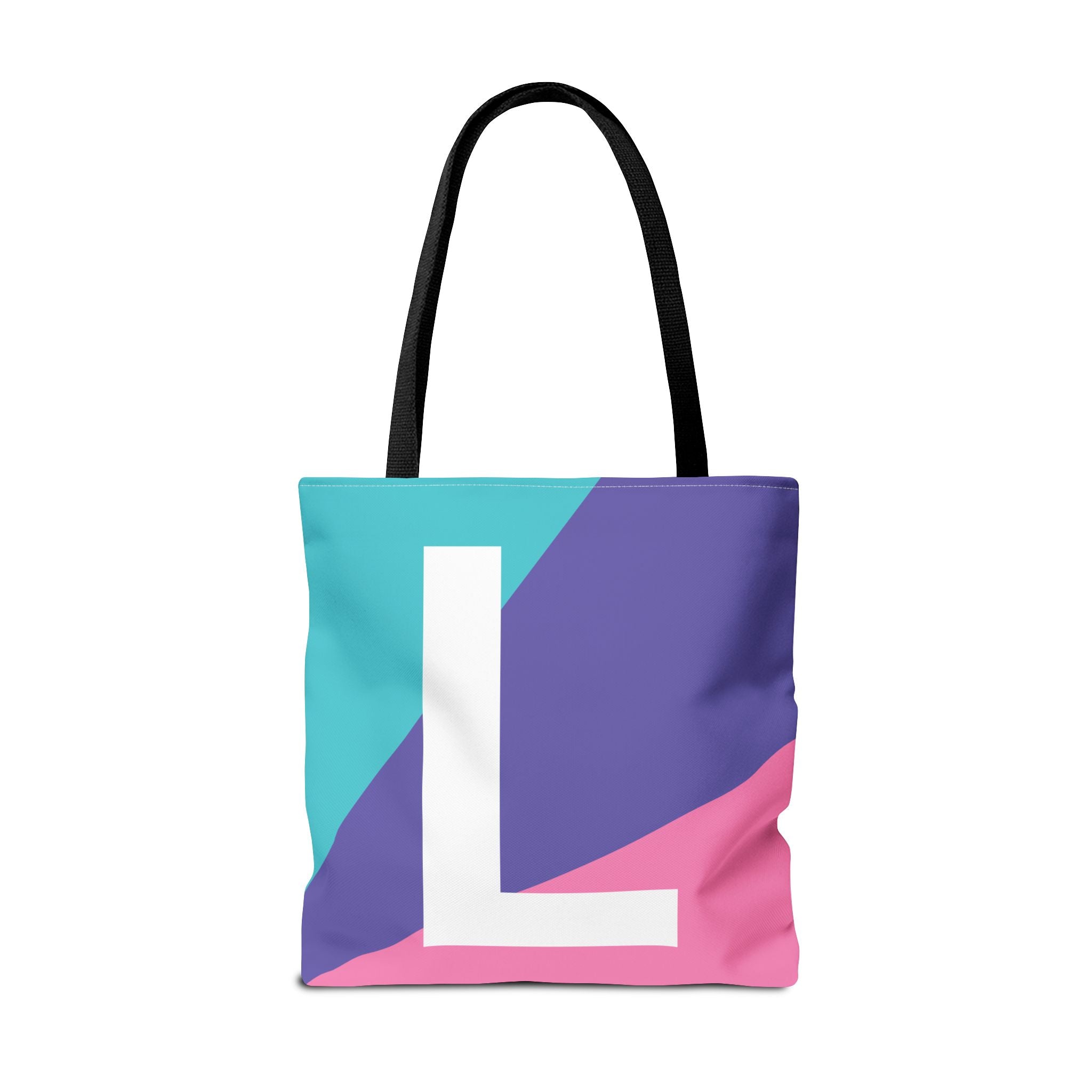 Monogram 'L' Colorblock Tote Bag — Personalized Initial L Shoulder Tote