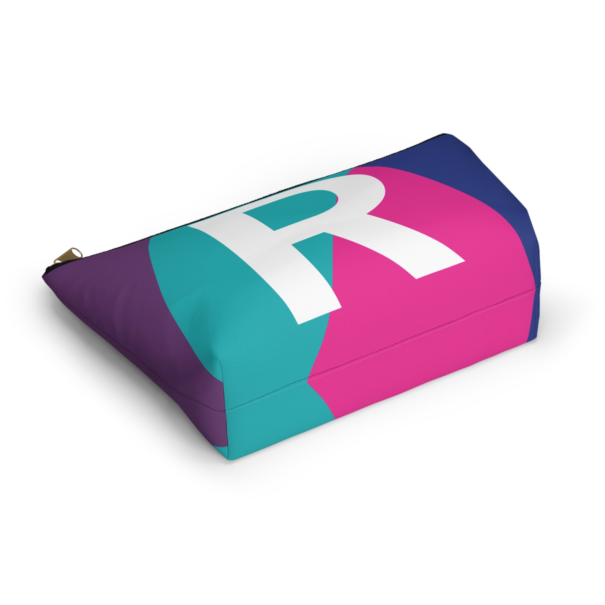 Colorblock Accessory Pouch — Monogram R T-Bottom Cosmetic Bag