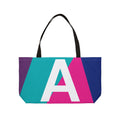 Personalized 'A' Colorblock Tote Bag — Monogram Weekender Tote