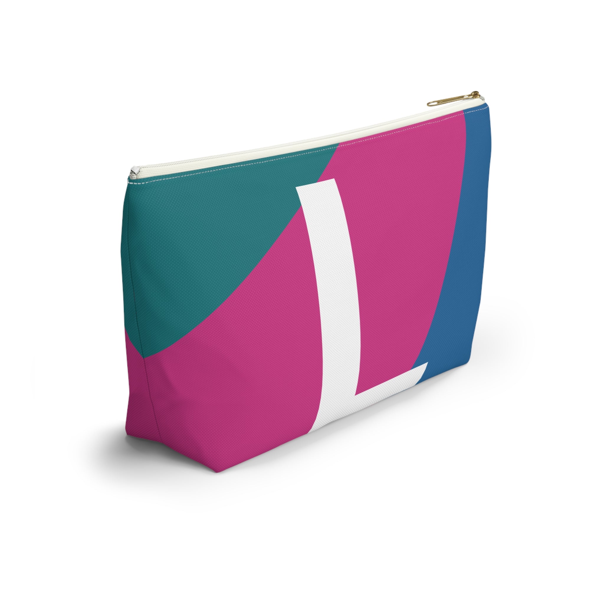 Initials Colorblock Accessory Pouch — Monogram L T-Bottom Cosmetic Bag