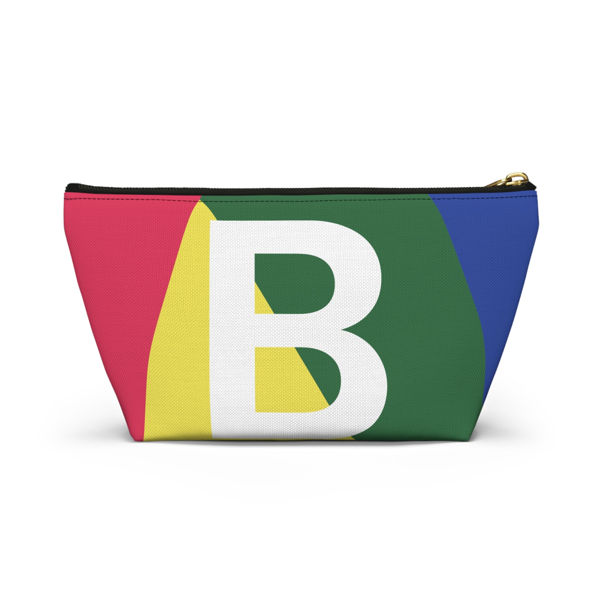 Initials Colorblock Accessory Pouch — Monogram B T-Bottom Cosmetic Bag