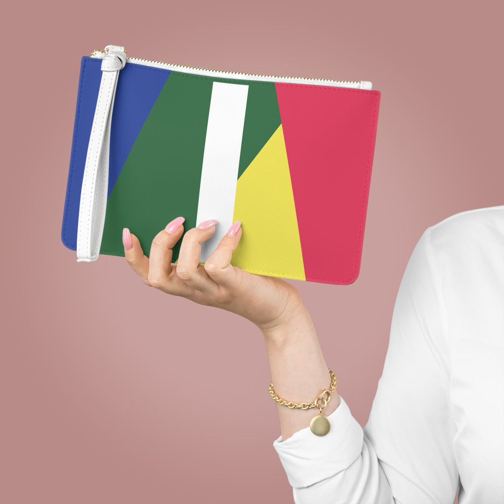 Monogram 'I' Colorblock Clutch Bag — Bold Geometric Wristlet for Everyday & Gifts