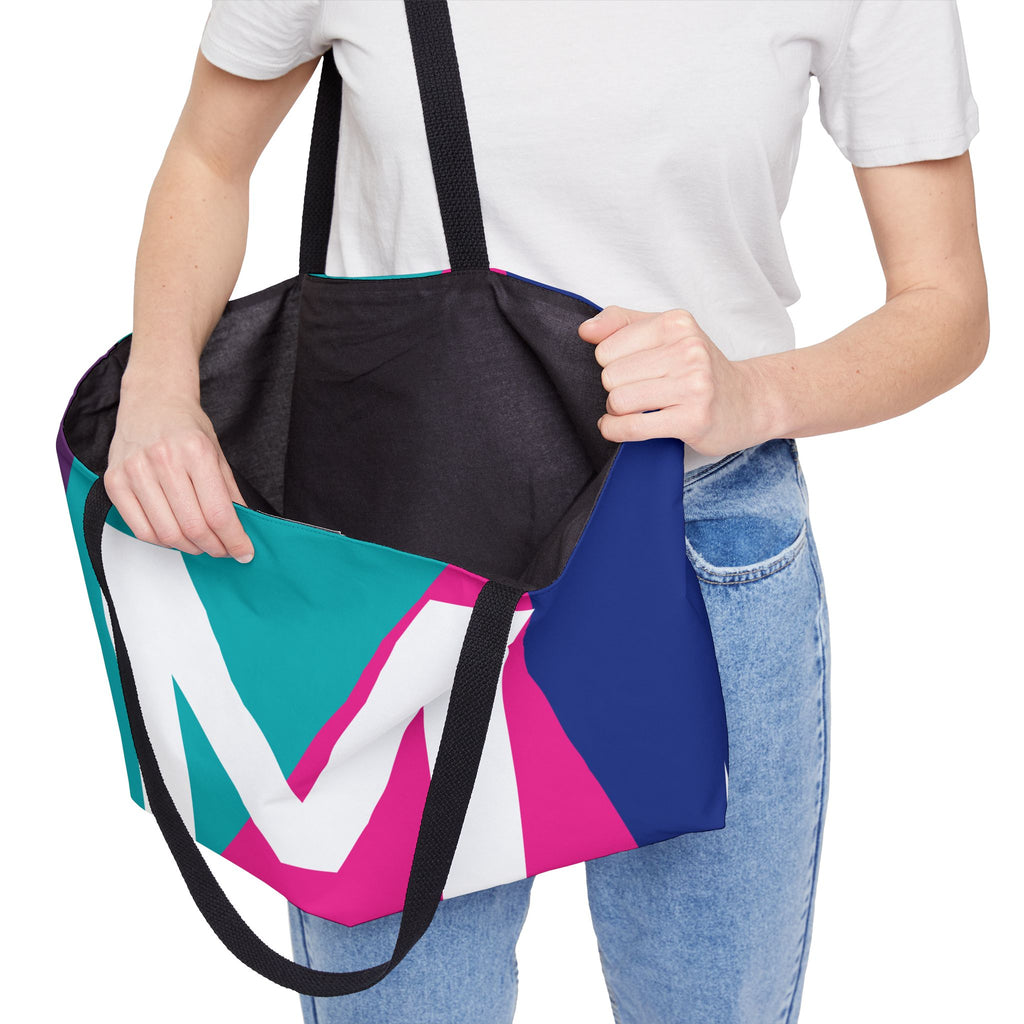 Personalized 'M' Colorblock Tote Bag — Monogram Weekender Tote