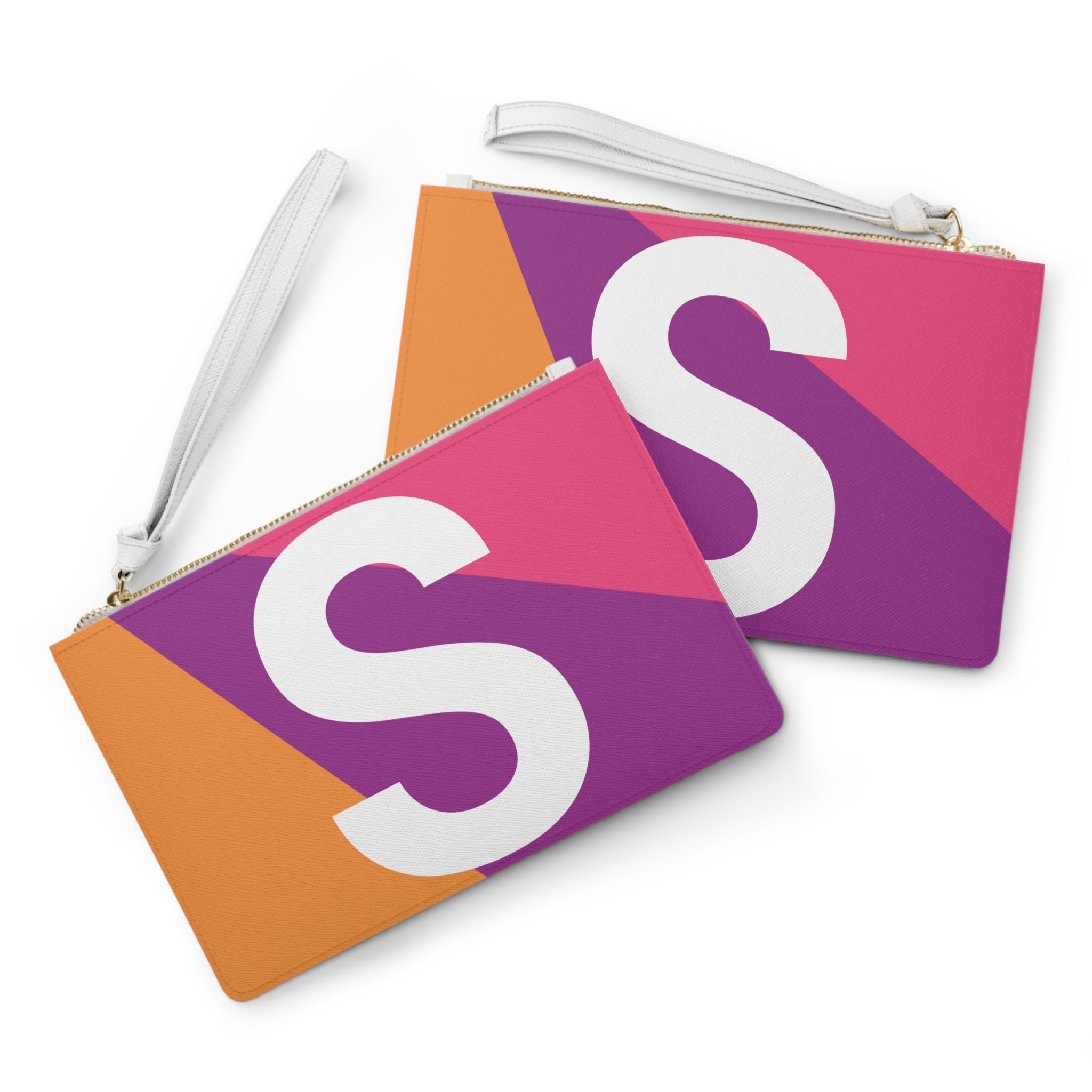 Monogram 'S' Colorblock Clutch Bag — Bold Geometric Wristlet for Everyday & Gifts