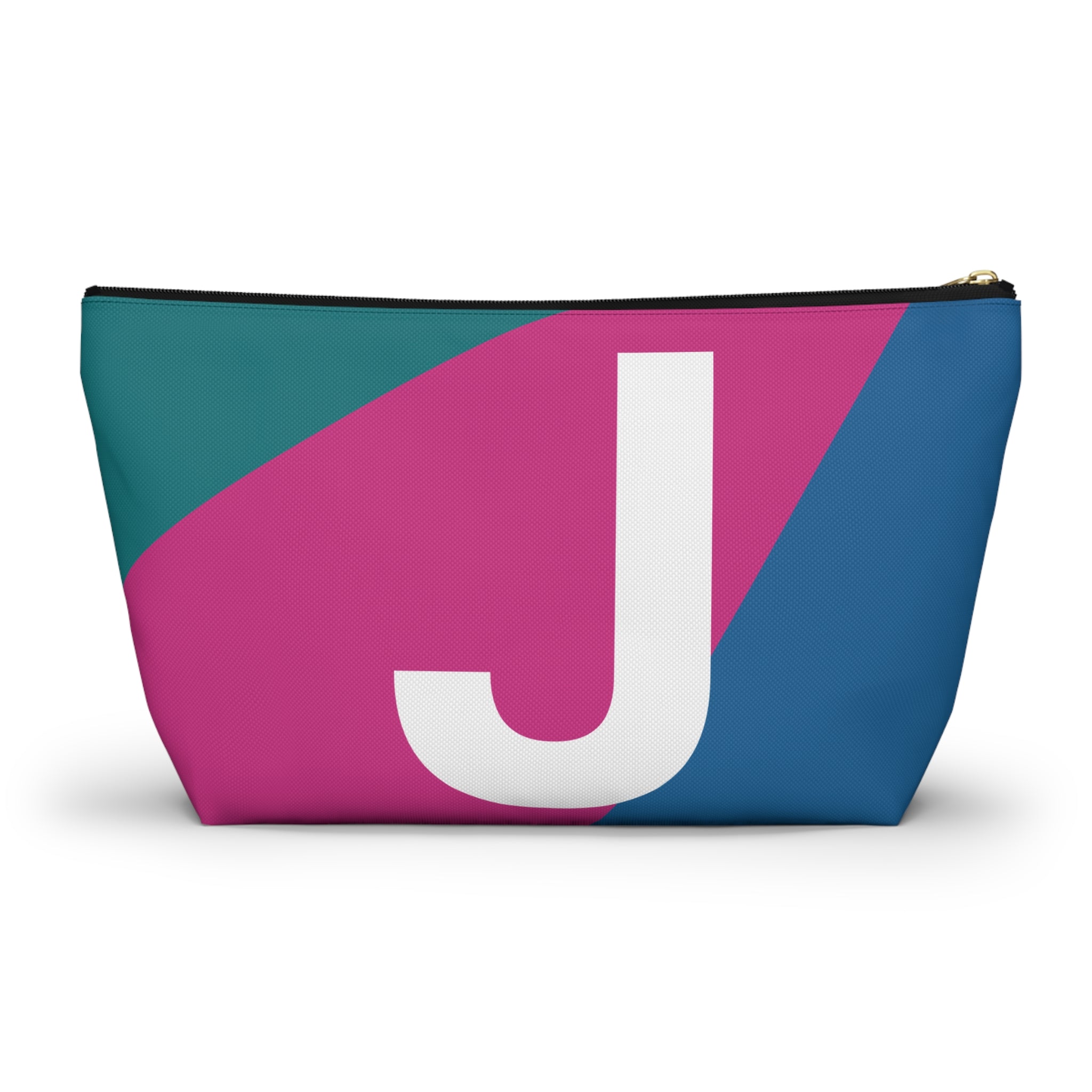Initials Colorblock Accessory Pouch — Monogram J T-Bottom Cosmetic Bag