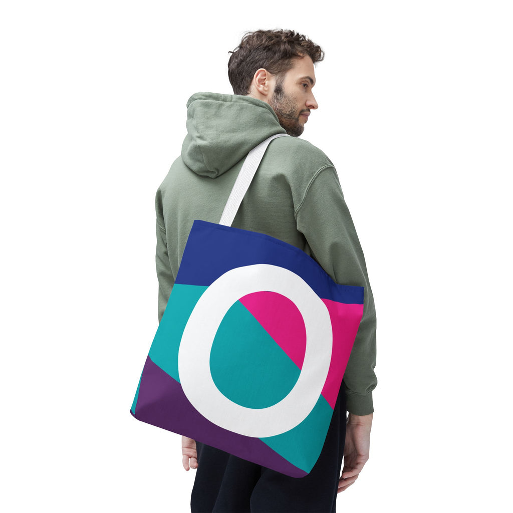 Monogram 'O' Colorblock Tote Bag — Personalized Initial O Shoulder Tote
