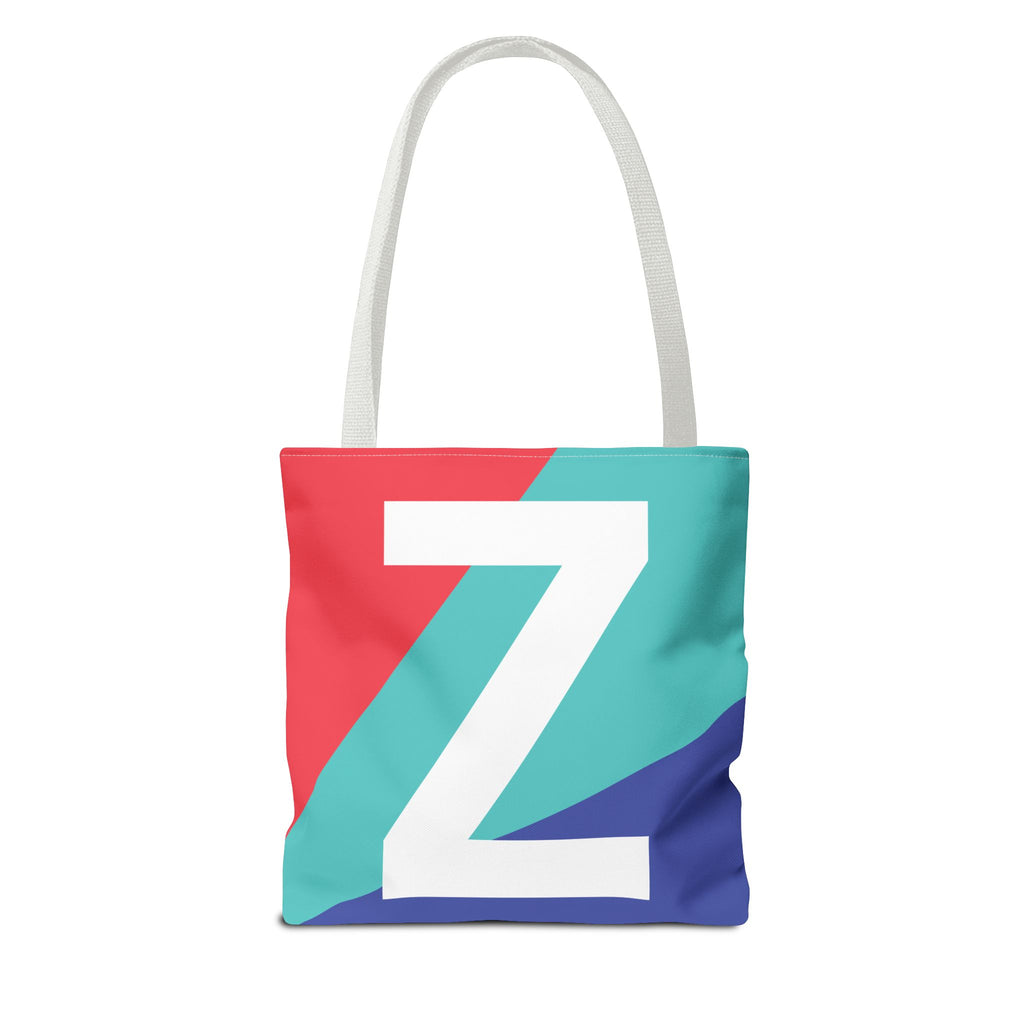 Monogram 'Z' Colorblock Tote Bag — Personalized Initial Z Shoulder Tote