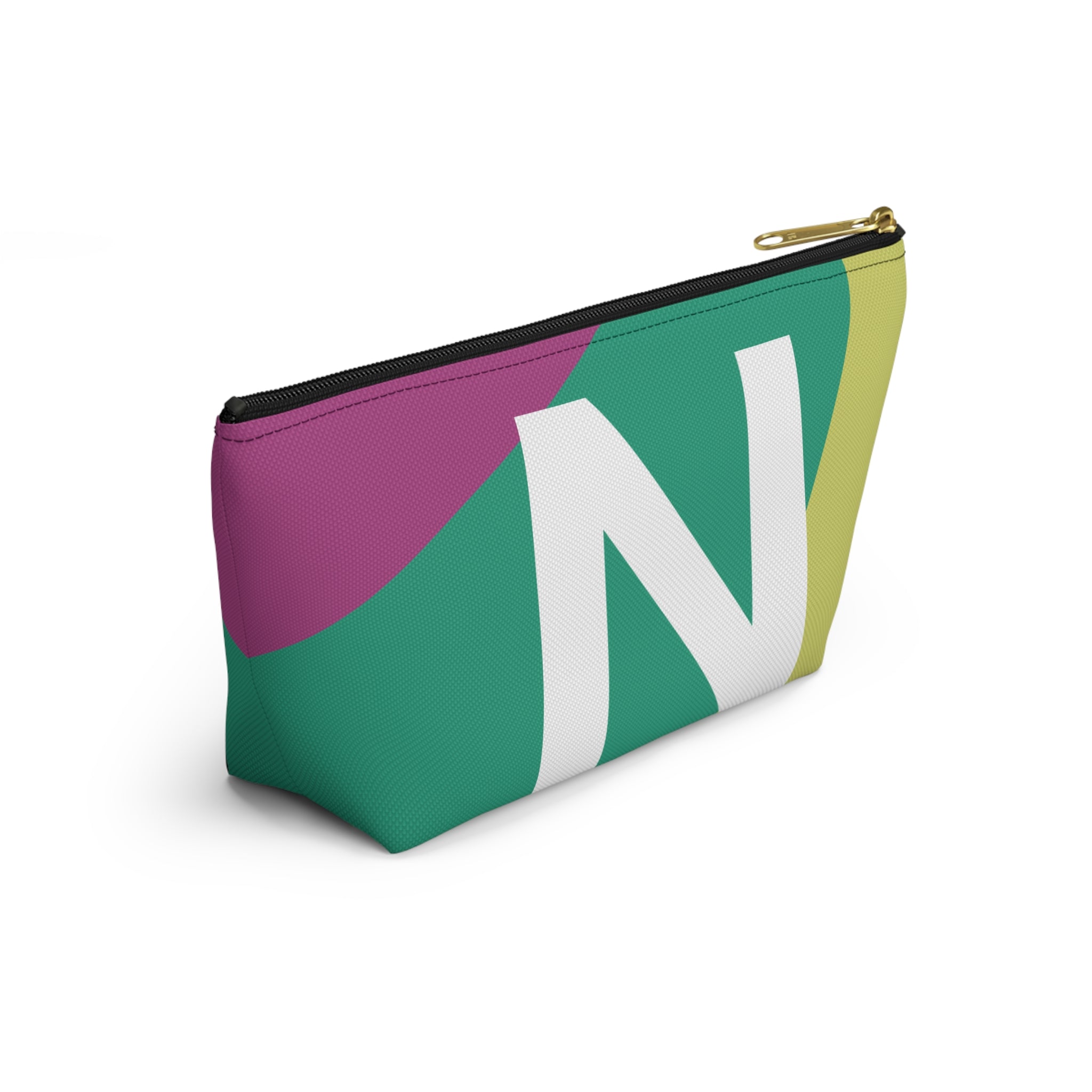 Initials Colorblock Accessory Pouch — Monogram N T-Bottom Cosmetic Bag