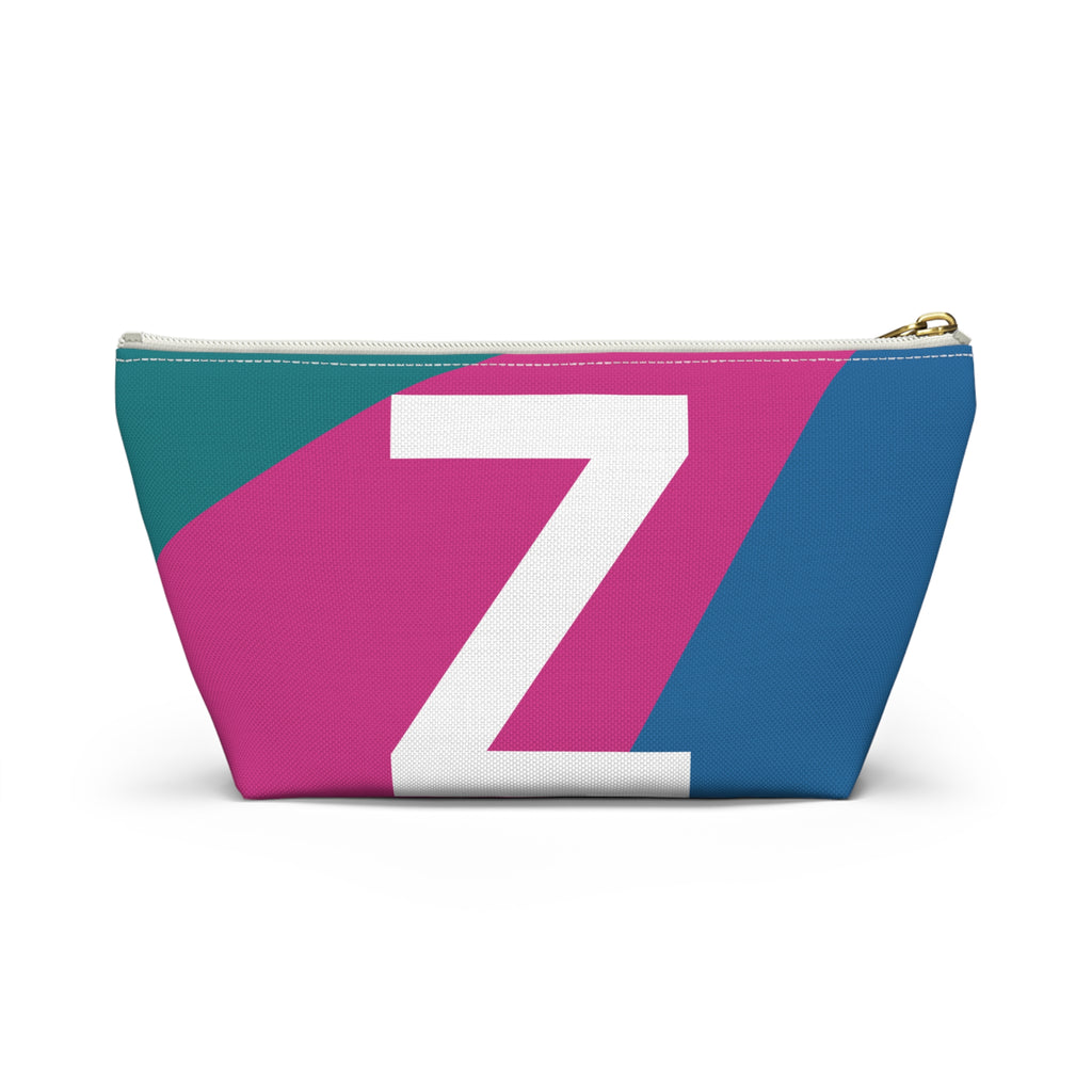Initials Colorblock Accessory Pouch — Monogram Z T-Bottom Cosmetic Bag