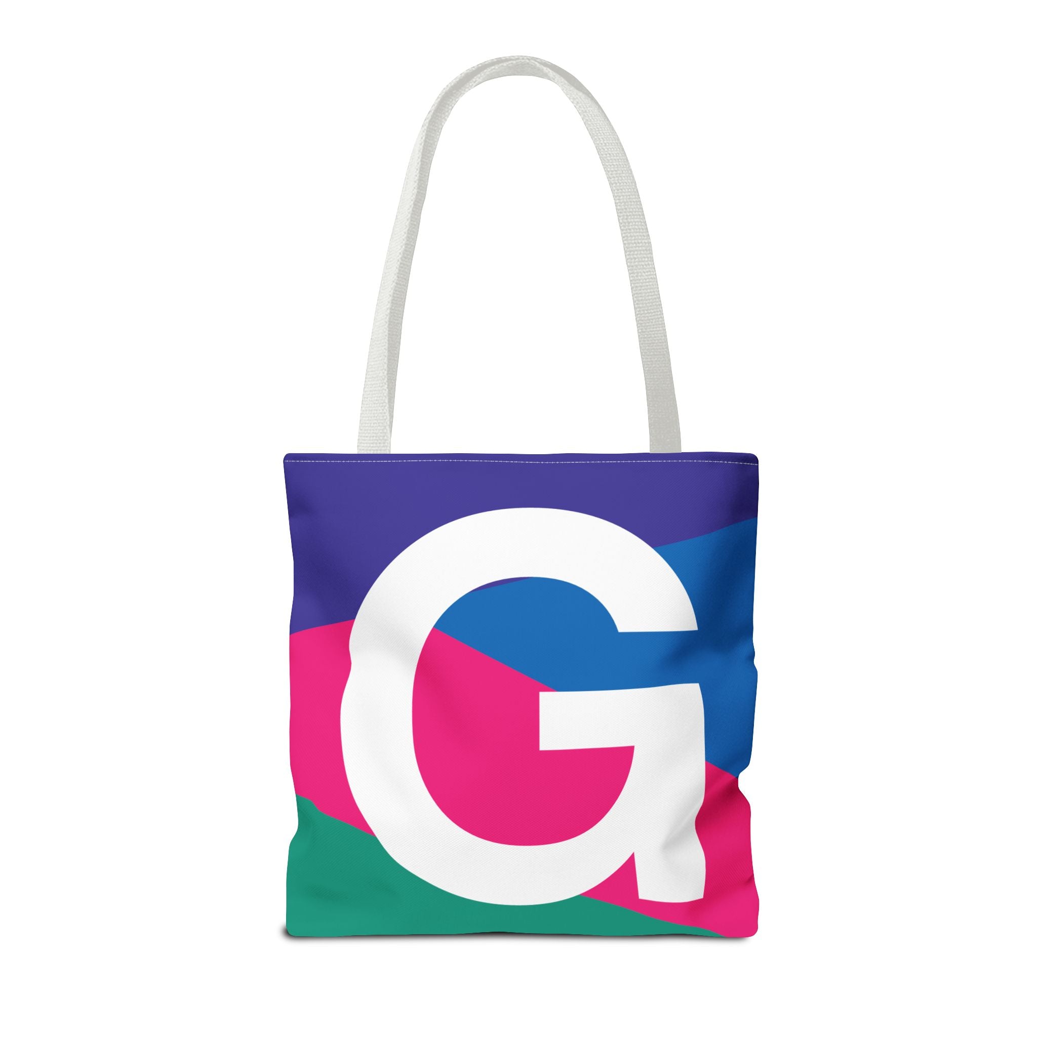 Monogram 'G' Colorblock Tote Bag — Personalized Initial G Shoulder Tote