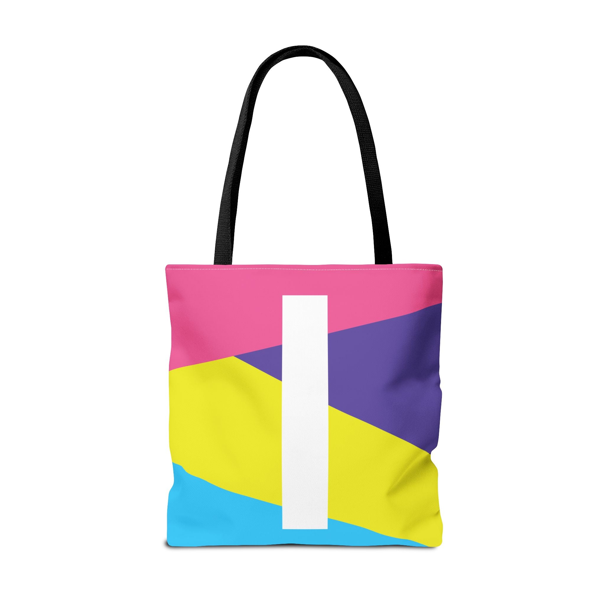 Monogram 'I' Colorblock Tote Bag — Personalized Initial I Shoulder Tote