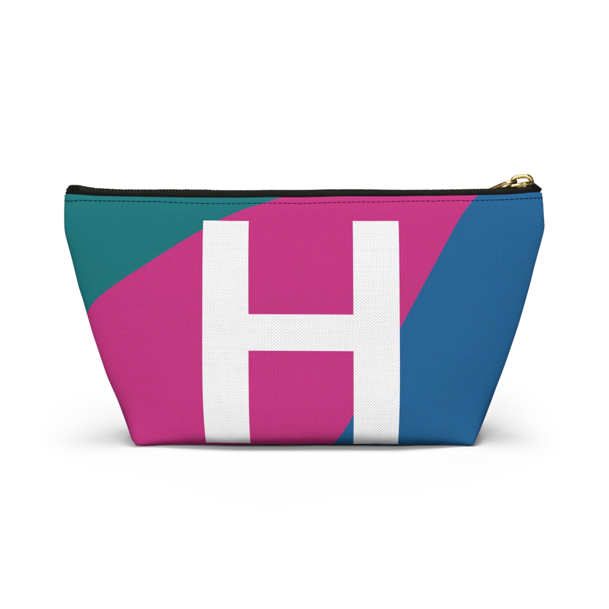Initials Colorblock Accessory Pouch — Monogram H T-Bottom Cosmetic Bag