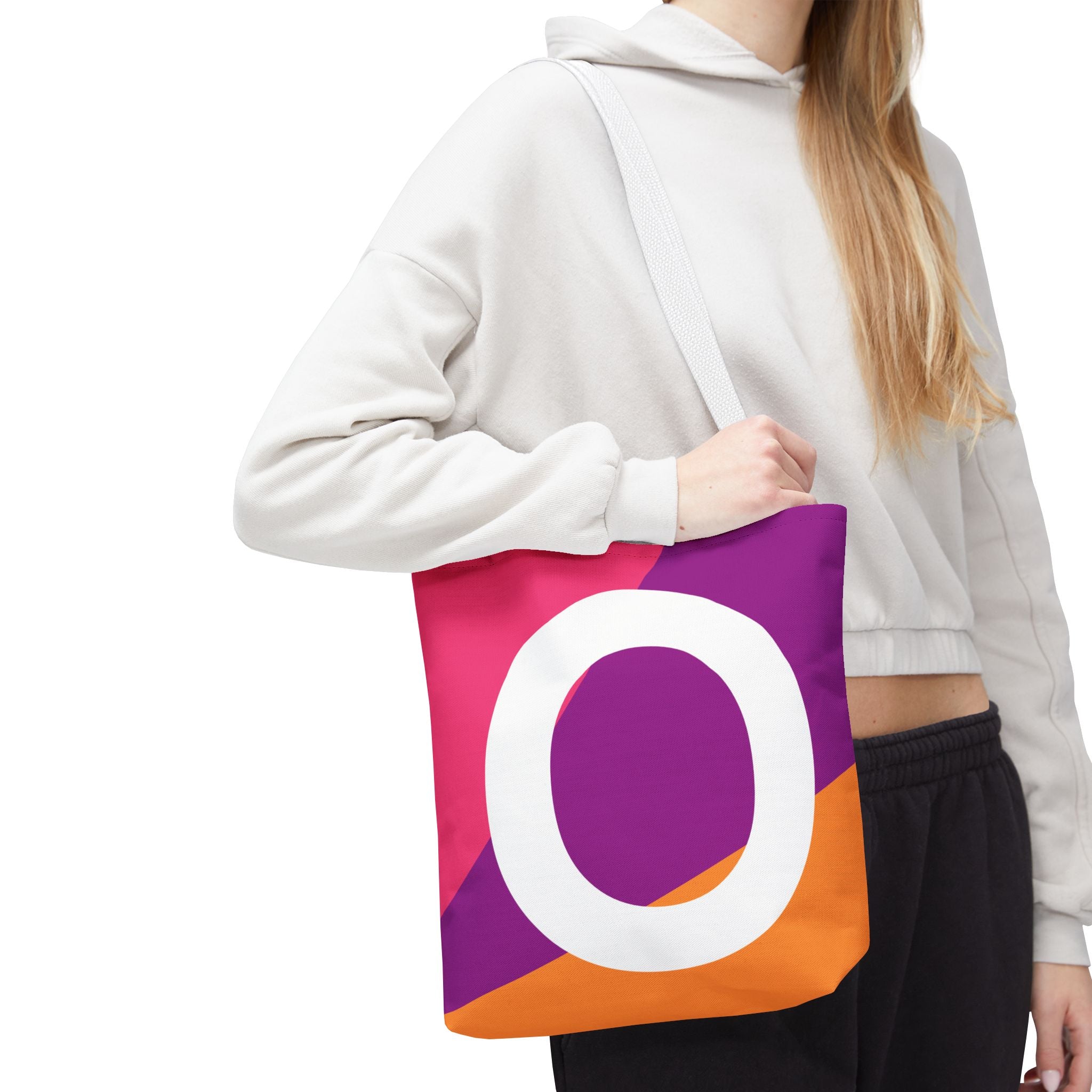 Monogram 'O' Colorblock Tote Bag — Personalized Initial O Shoulder Tote