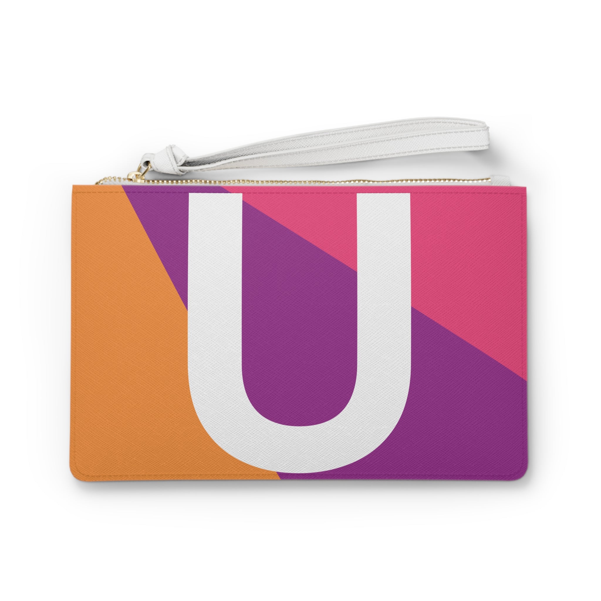 Monogram 'U' Colorblock Clutch Bag — Bold Geometric Wristlet for Everyday & Gifts