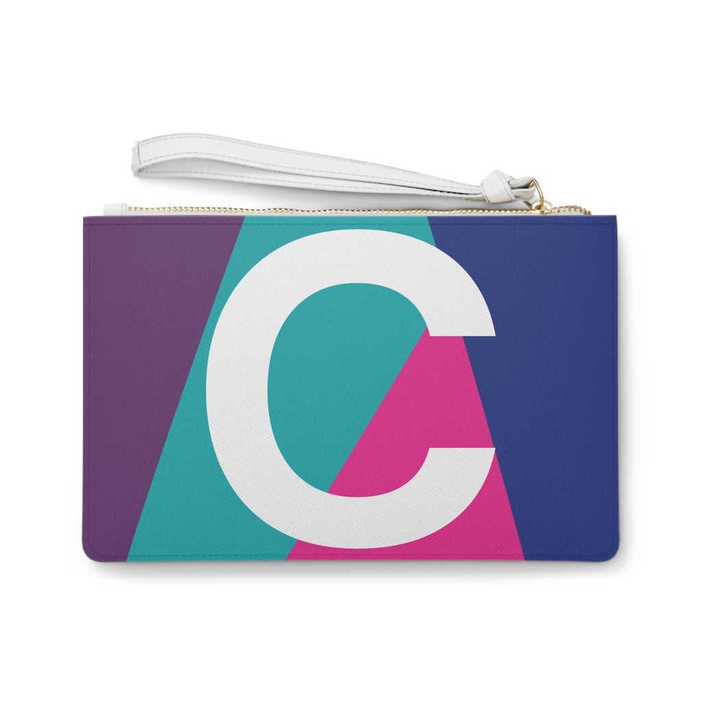 Monogram 'C' Colorblock Clutch Bag — Bold Geometric Wristlet for Everyday & Gifts