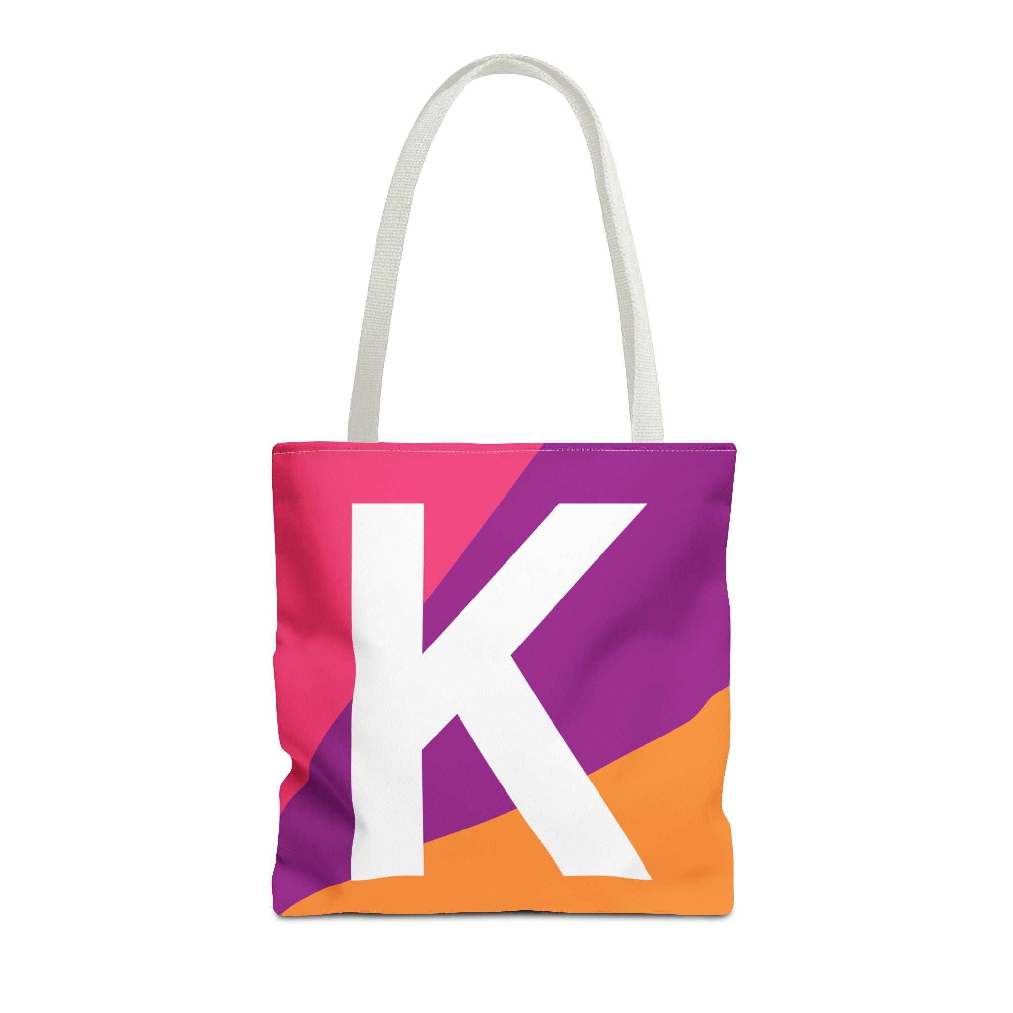 Monogram 'K' Colorblock Tote Bag — Personalized Initial K Shoulder Tote