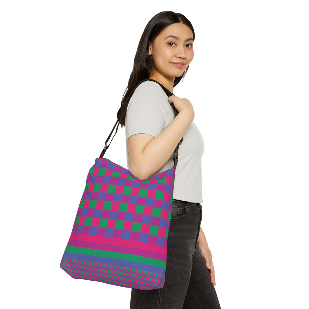 Colorblock Geometric Tote Bag