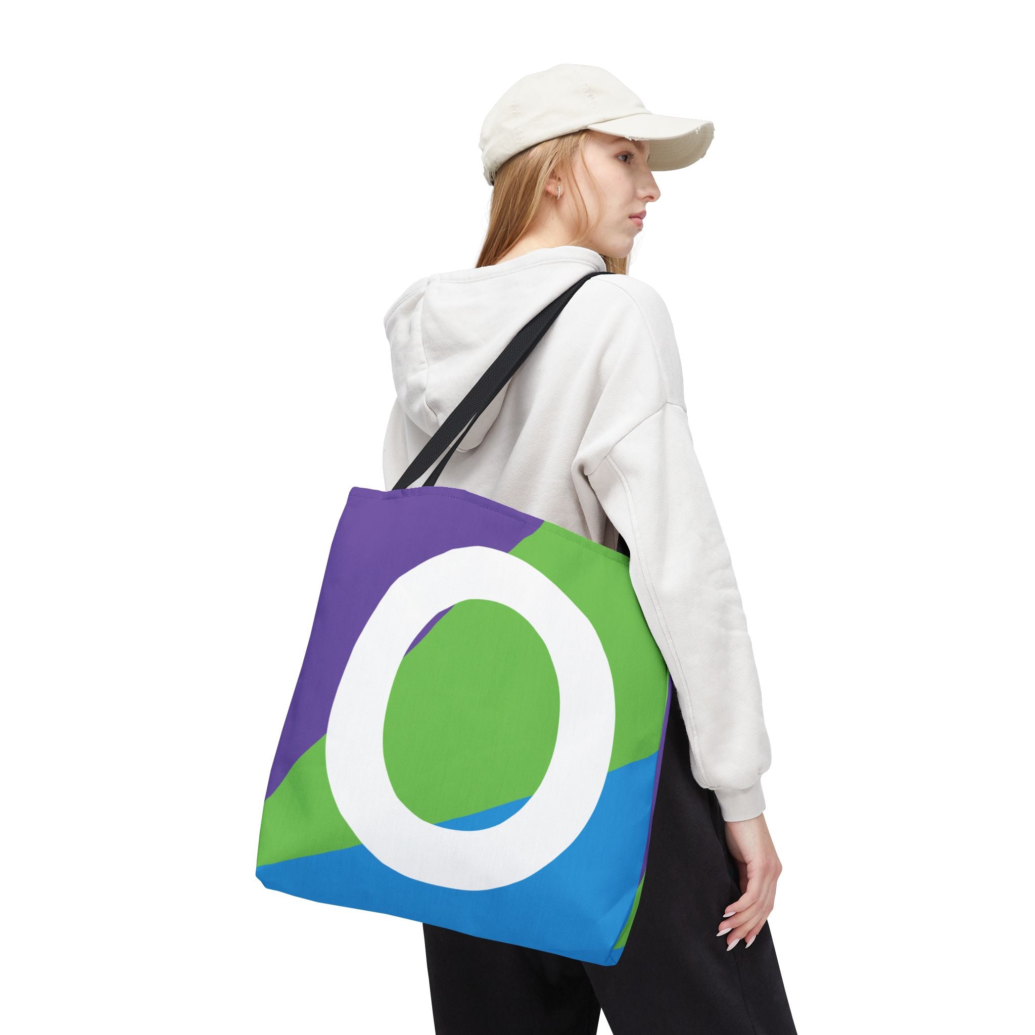 Monogram 'O' Colorblock Tote Bag — Personalized Initial O Shoulder Tote