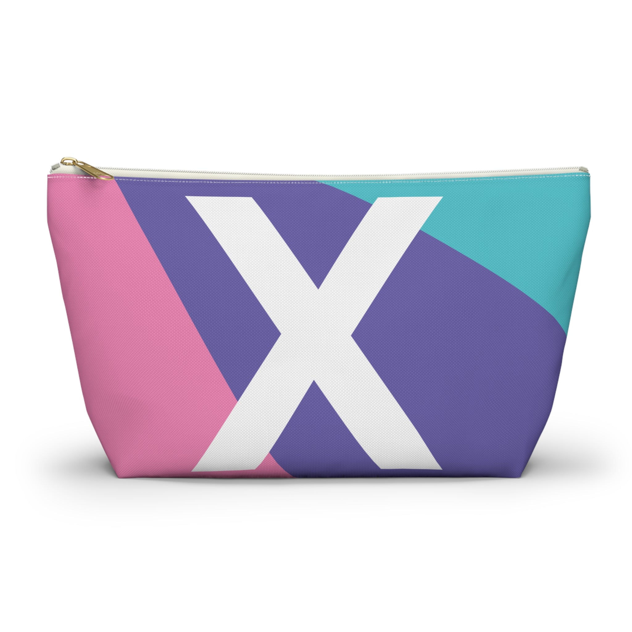 Initials Colorblock Accessory Pouch — Monogram X T-Bottom Cosmetic Bag