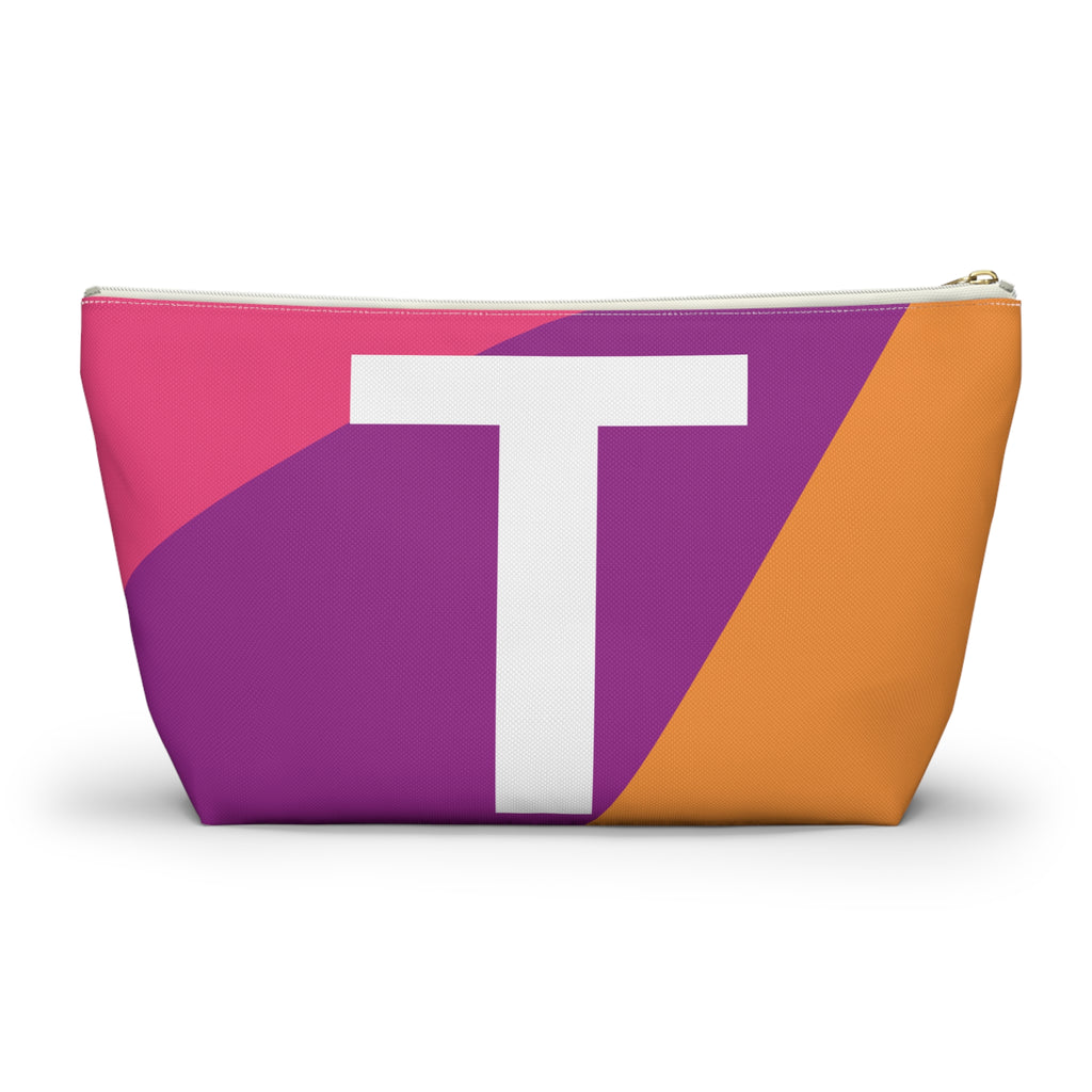Colorblock Accessory Pouch — Monogram T T-Bottom Cosmetic Bag