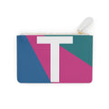 Initial T Mini Clutch — Colorblock Monogram Wristlet Wallet
