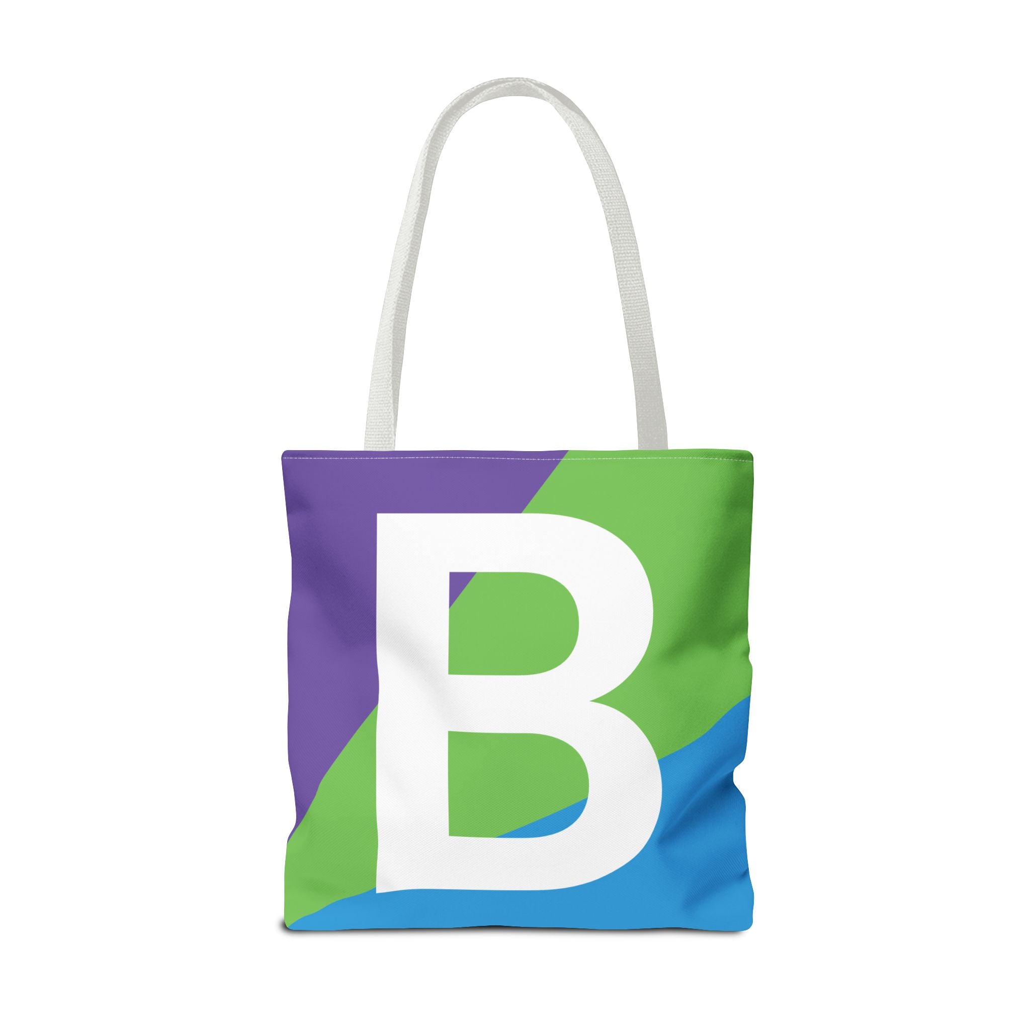 Monogram 'B' Colorblock Tote Bag — Personalized Initial B Shoulder Tote