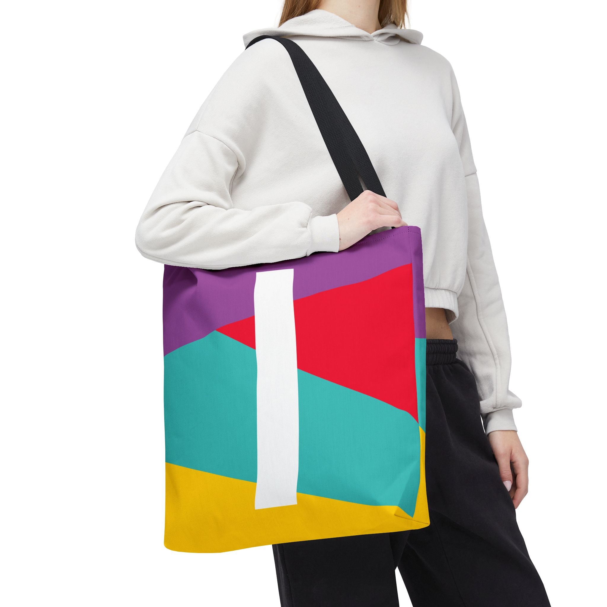 Monogram 'I' Colorblock Tote Bag — Personalized Initial I Shoulder Tote