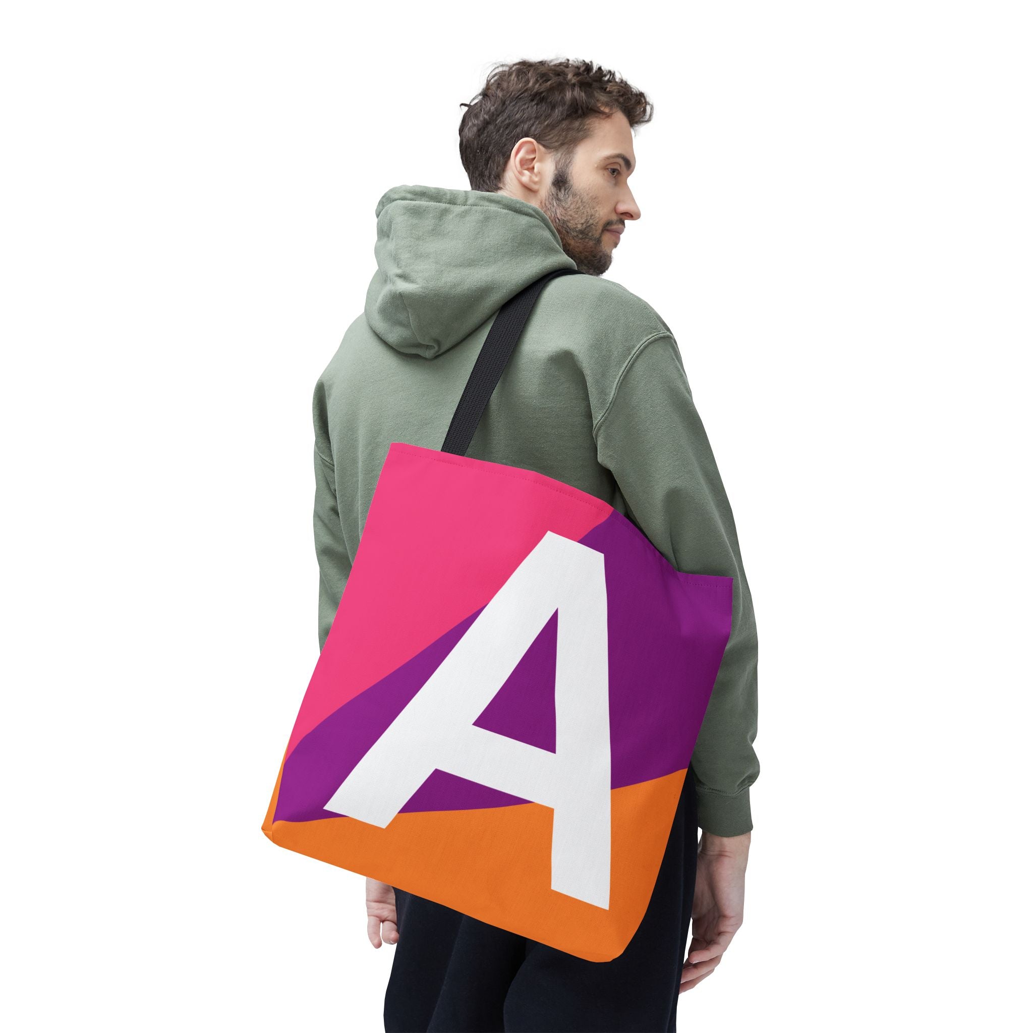 Monogram 'A' Colorblock Tote Bag — Personalized Initial A Shoulder Tote